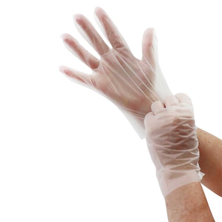 Global Glove Disposable Gloves, 2 mil Palm, Thermoplastic Elastomer (TPE), Powder-Free, M, 200 PK, Clear 8600PF-M